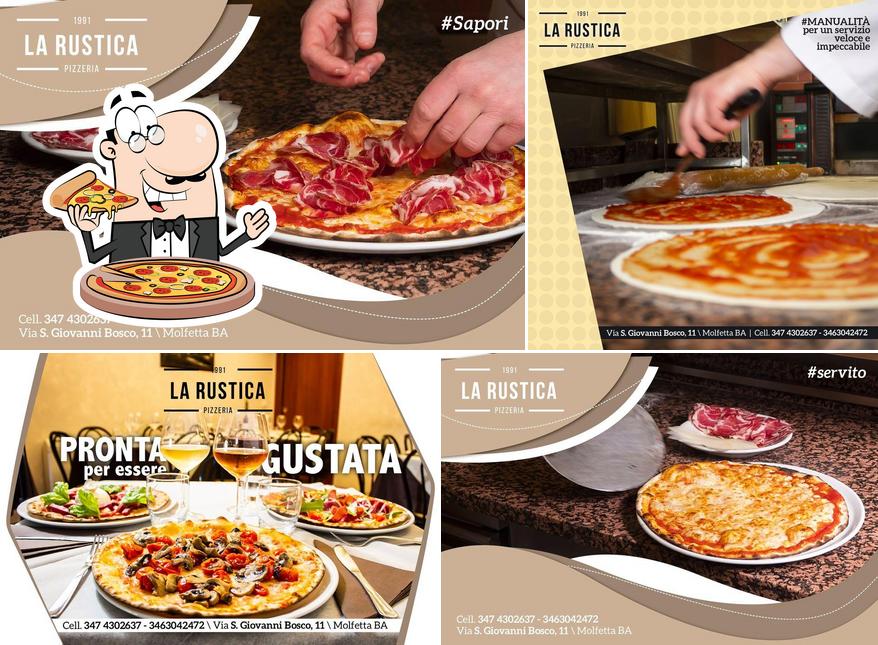 Try out pizza at La Rustica