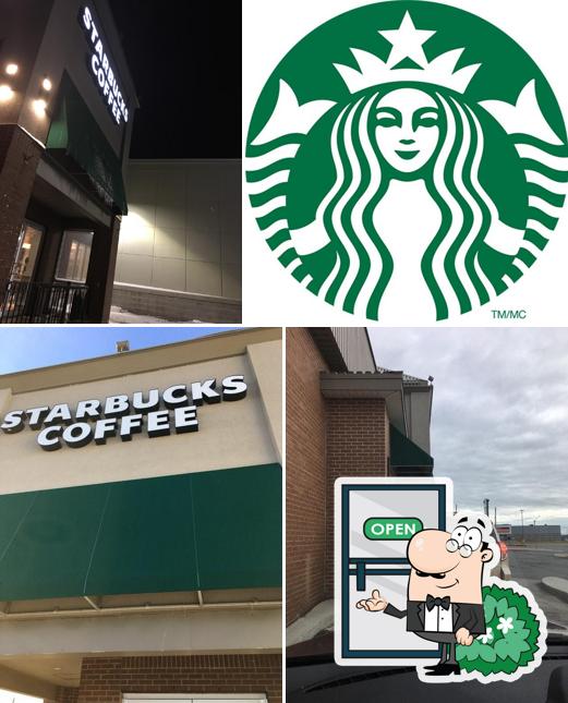 The exterior of Starbucks