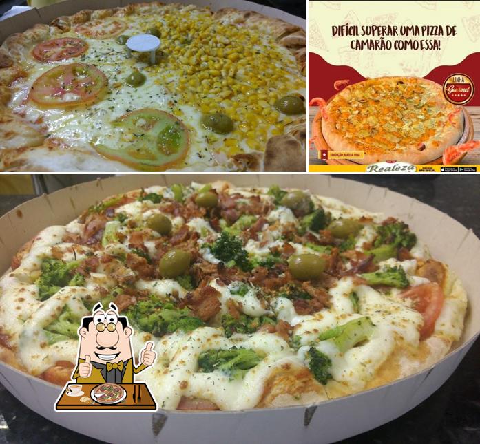 Escolha diferentes variedades de pizza