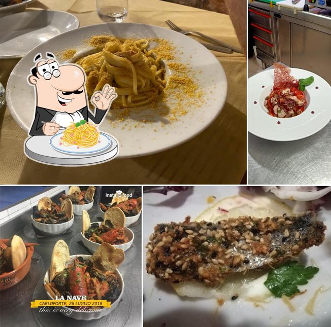 Spaghetti alla carbonara al Ristorante - Pizzeria La Nave