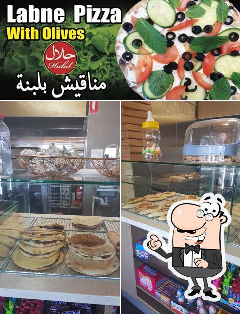 Внутреннее оформление и еда в J1 Lebanese Bakery