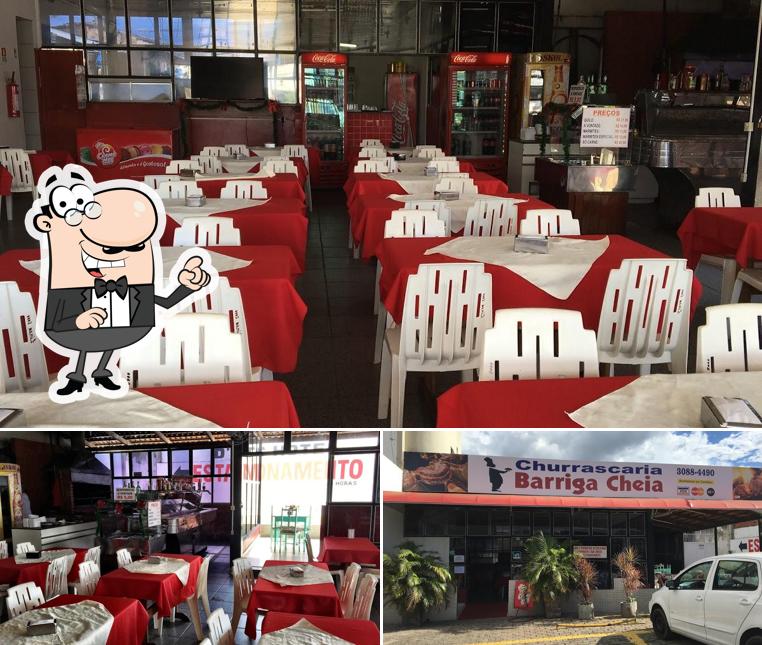 Confira a foto ilustrando interior e exterior no Barriga Cheia Restaurante