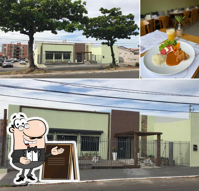 Esta é a foto ilustrando exterior e mesa de jantar no Mangabeiras Restaurante