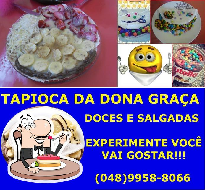 tapioca da Dona Graça provê uma escolha de sobremesas