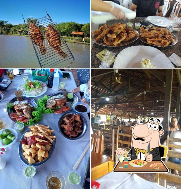 A foto da comida e interior no Casa da Fazenda Pesque e Restaurante