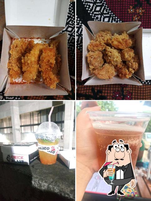 Check out the photo showing drink and food at Chick blast