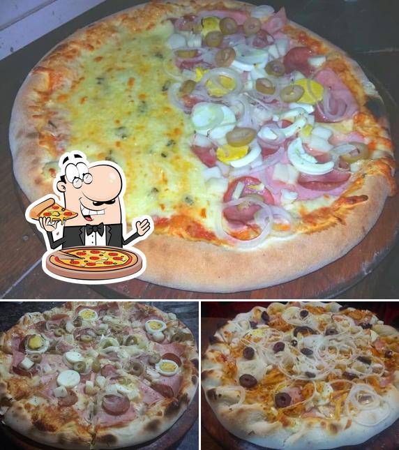 Escolha pizza no Pizzaria Chafariz