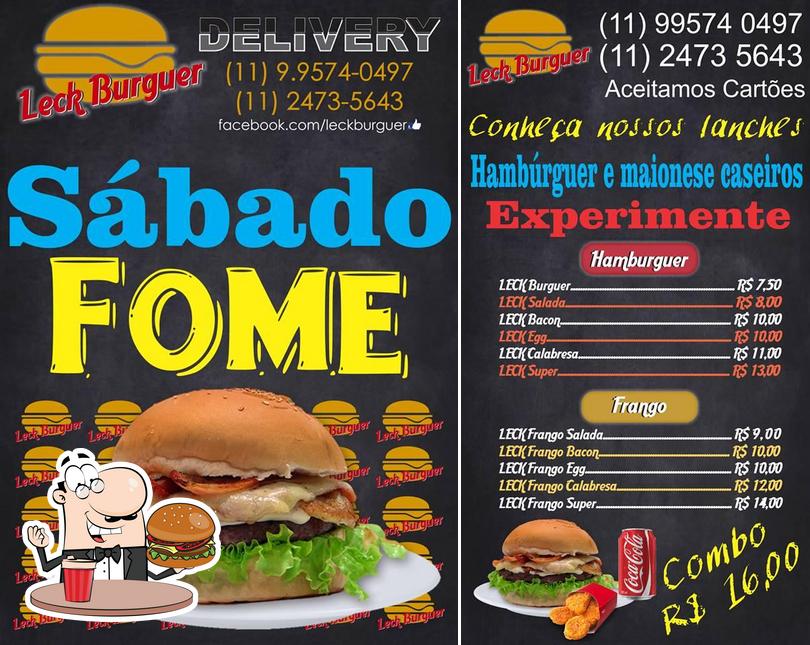 Consiga um hambúrguer no Leck Burguer