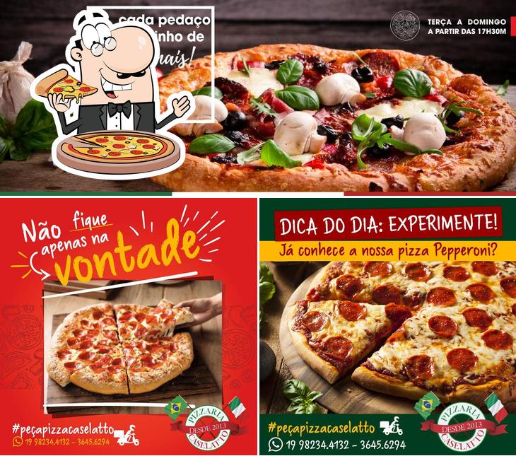 Escolha pizza no Pizzaria Caselatto - Iate Clube de Americana