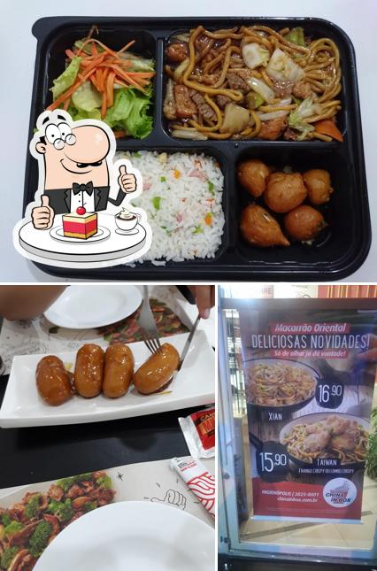 China In Box Higienópolis: Restaurante Delivery de Comida Chinesa, Yakisoba, Rolinho Primavera, Biscoito da Sorte serve uma escolha de sobremesas