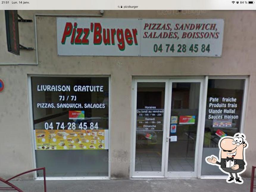 Look at the photo of Pizz Burger