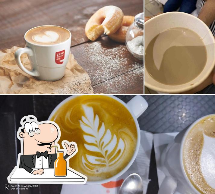 Enjoy a beverage at Café Coffee Day