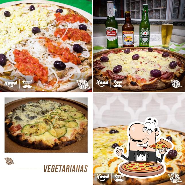 Escolha diferentes tipos de pizza