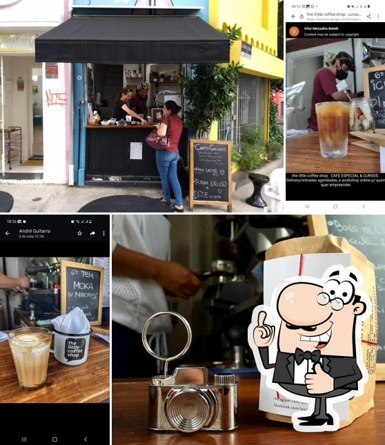 Это изображение кафе "the little coffee shop . CAFÉ ESPECIAL & CURSOS . Delivery/retiradas agendadas, e workshop online p/ quem quer empreender."