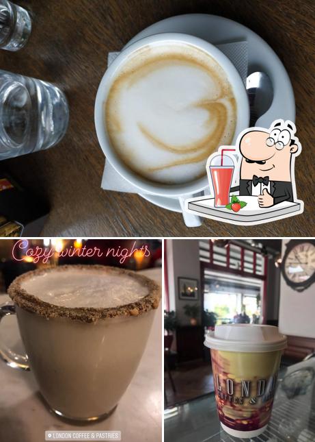 London Coffee and Pastries sirve diferentes bebidas