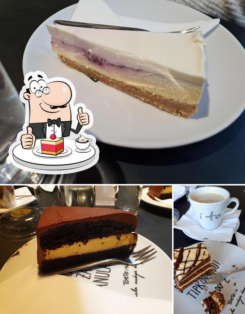 TORTE i to café Grahorova serve un'ampia selezione di dolci