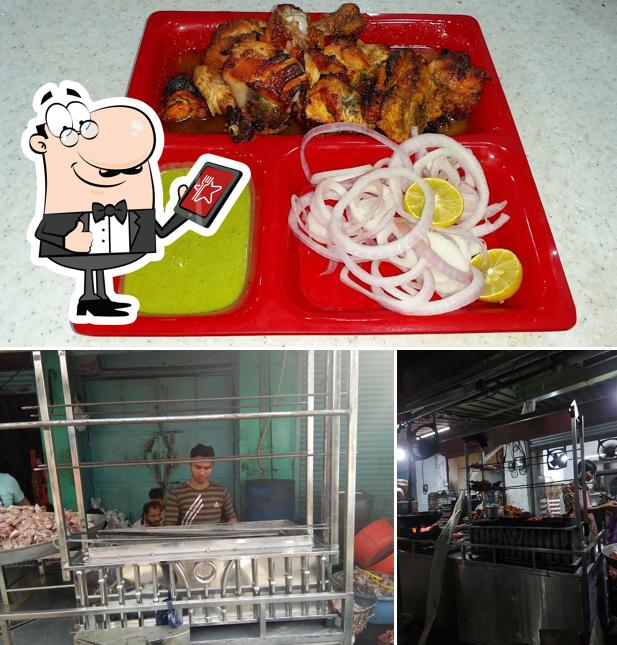 Check out the image showing exterior and food at Shan EDelhi Chicken Point