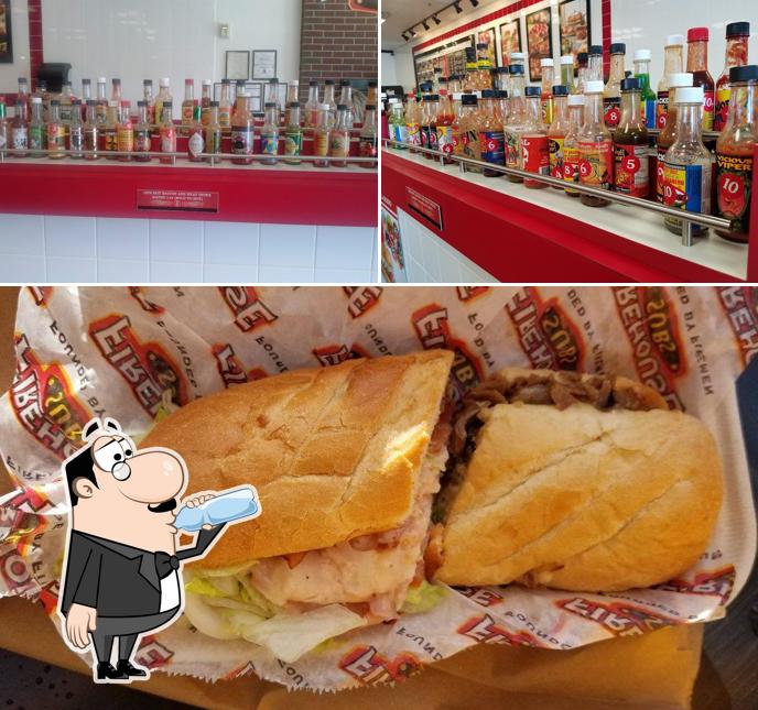 The picture of drink and sandwich at Firehouse Subs Shops At Warm Springs
