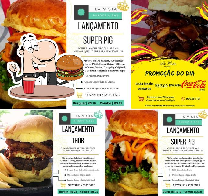 Os hambúrgueres do La Vista Burger & Bar irão satisfazer uma variedade de gostos