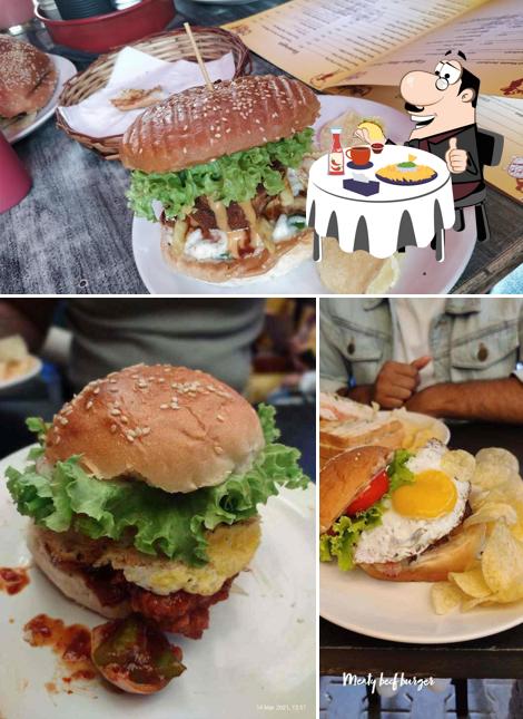 Get a burger at The Hole In The Wall Cafe