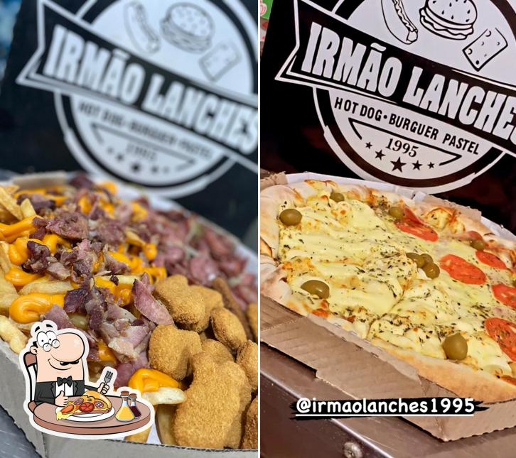 Experimente pizza no Irmãos Lanches