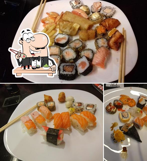 Escolha diferentes opções de sushi