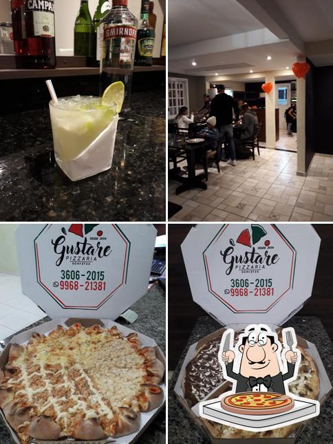 Experimente pizza no Gustare PIZZARIA E SORVETES