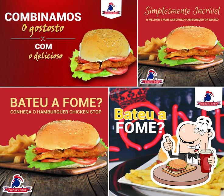 Consiga um hambúrguer no Chicken Stop