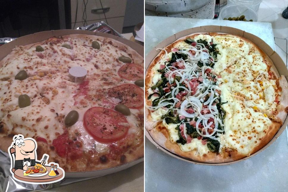 Escolha diferentes variedades de pizza