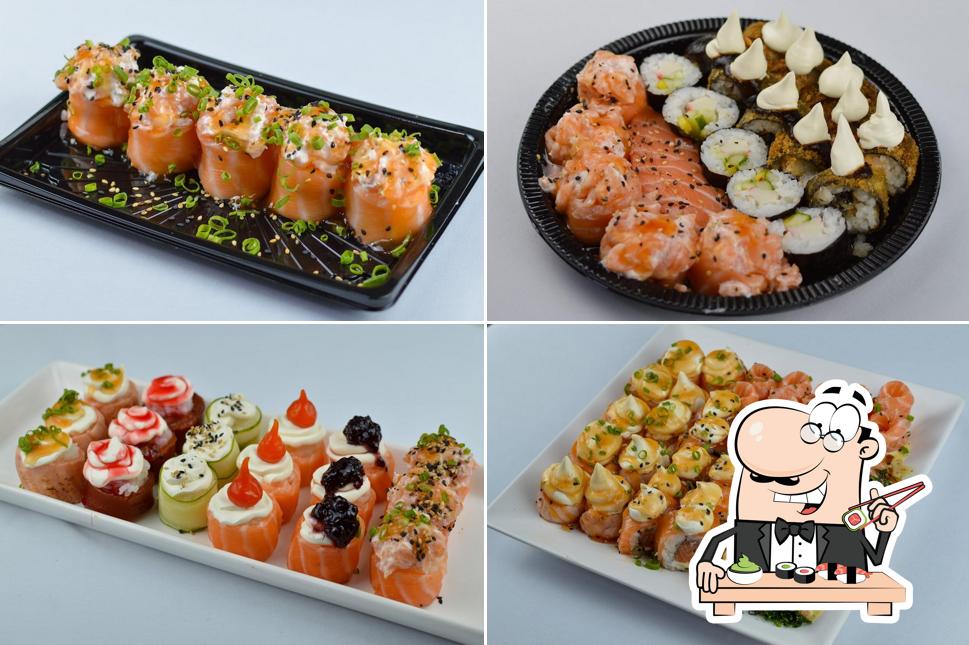 Rolos de sushi são servidos no Nazuki Sushi - Siqueira Campos