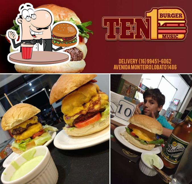 Consiga um hambúrguer no TEN BURGER MUSIC