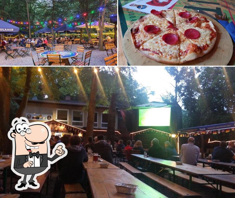 Voici la photo affichant la intérieur et pizza sur Löwengarten