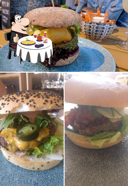 Prenditi un hamburger a Restaurant Stickerei