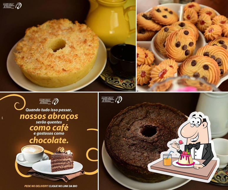 Panificadora Nossa Senhora de Fátima serve uma escolha de pratos doces