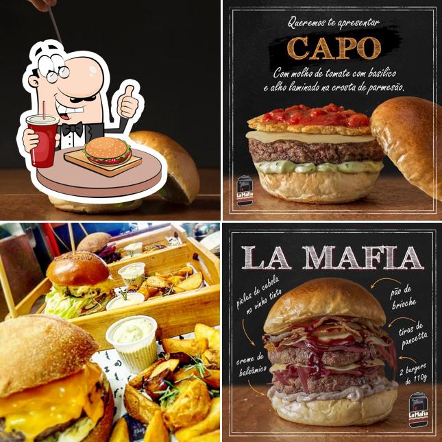 Os hambúrgueres do Burger La Mafia - Santo Andre irão satisfazer diferentes gostos
