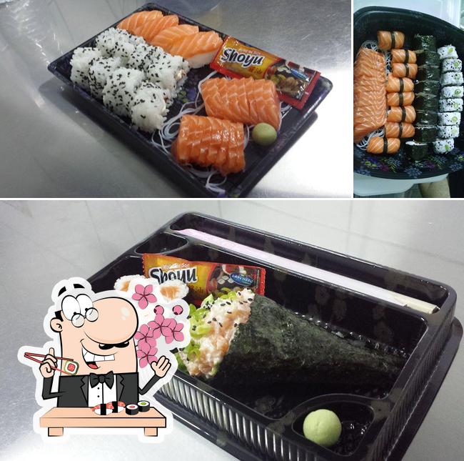 Prove diferentes opções de sushi