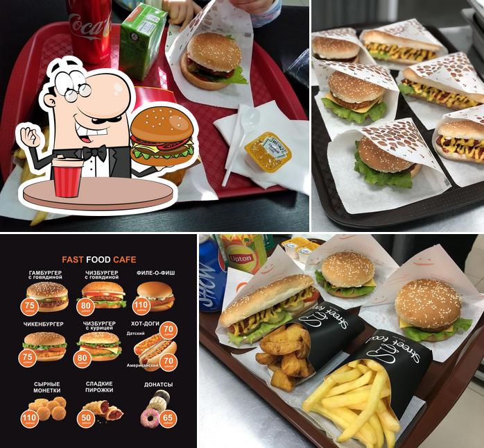 Order a burger at Fast Food Cafe
