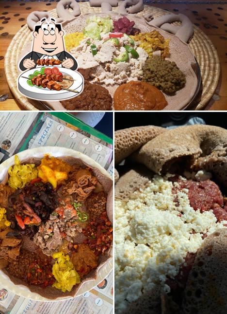 Platos en Bete Africa Ethiopian Restaurant and Bar