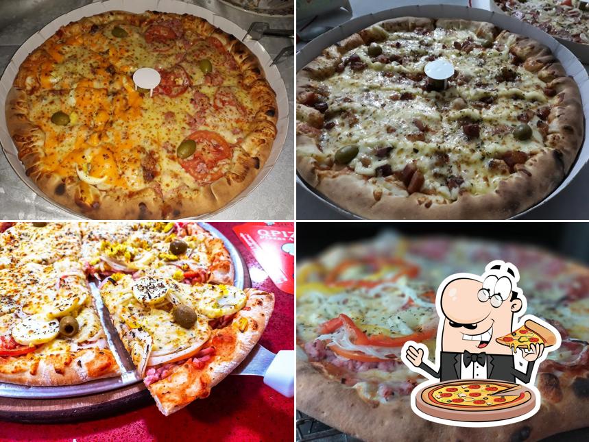 Escolha diferentes variedades de pizza