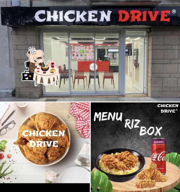 Voici la photo affichant la nourriture et intérieur sur Chicken drive istres