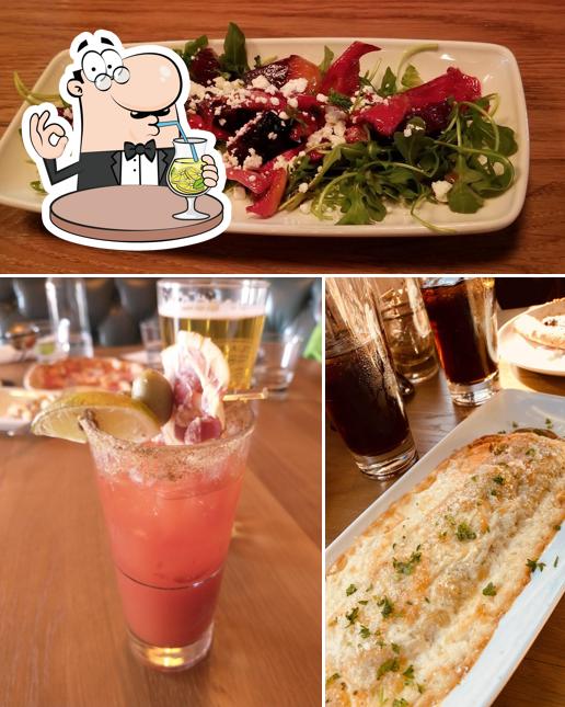 This is the image depicting drink and food at Buco Pizzeria