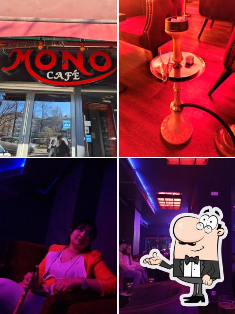 Take a seat at one of the tables at Mono Café