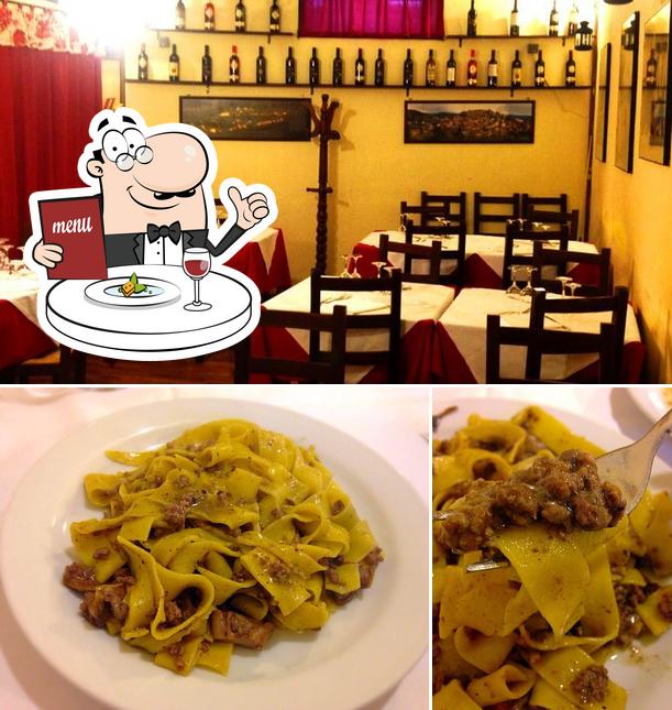 Tra le diverse cose da Trattoria Dei Golosi - Hostaria Aglio Monte si possono trovare la cibo e interni