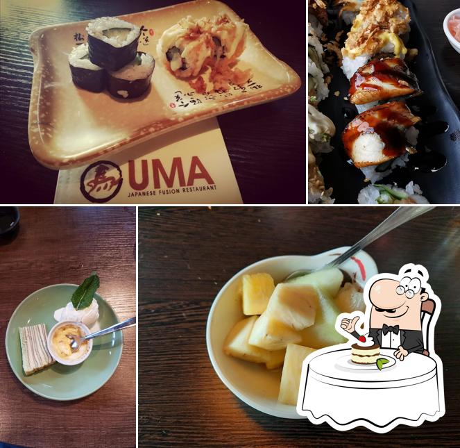 Restaurant Uma bietet eine Auswahl von Süßspeisen