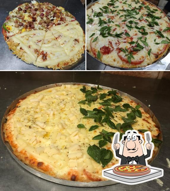 Escolha diferentes variedades de pizza