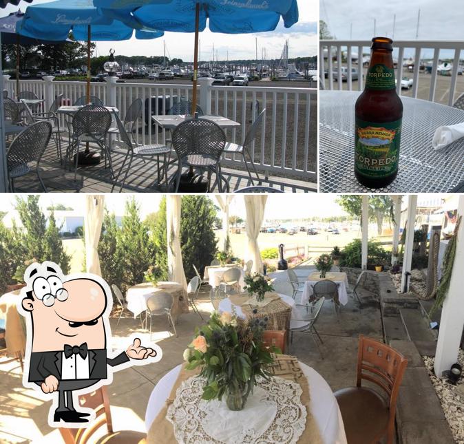Check out the photo showing interior and beer at Dockside Seafood and Grill