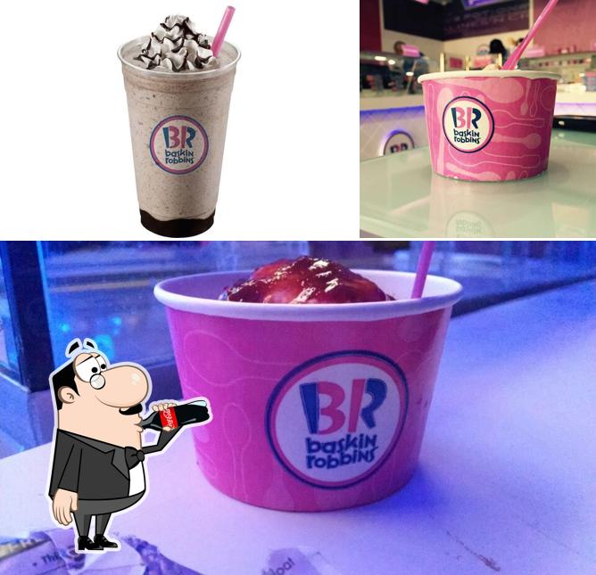 This is the photo depicting drink and food at Baskin Robbins