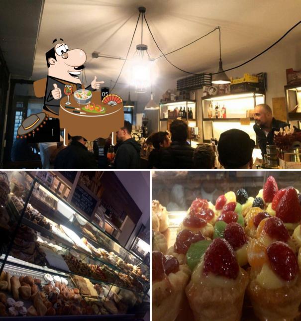 Questa è la immagine che presenta la cibo e bancone da bar di Boulangerie Firenze - Caffè, Pane, Shop