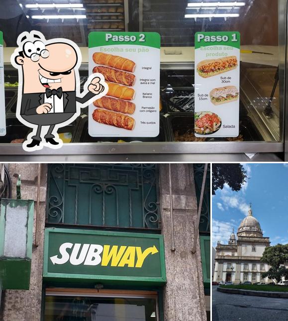 Esta é a ilustração ilustrando exterior e comida no Subway