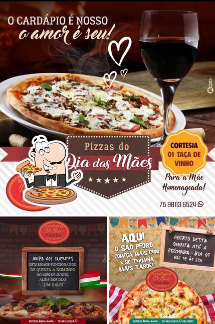 Peça diferentes tipos de pizza